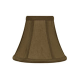# 30049-X Small Bell Shape Mini Chandelier Clip-On Lamp Shade, Transitional Design in Light Brown Fabric, 6" bottom width (3" x 6" x 5") - Sold in 2, 5, 6 & 9 Packs