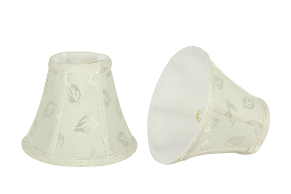 # 30052-X Small Bell Shape Mini Chandelier Clip-On Lamp Shade, Transitional Design in Off White Fabric, 6