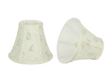 # 30052-X Small Bell Shape Mini Chandelier Clip-On Lamp Shade, Transitional Design in Off White Fabric, 6" bottom width ( 3" x 6" x 5") - Sold in 2, 5, 6 & 9 Packs