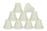 # 30052-X Small Bell Shape Mini Chandelier Clip-On Lamp Shade, Transitional Design in Off White Fabric, 6" bottom width ( 3" x 6" x 5") - Sold in 2, 5, 6 & 9 Packs