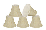 # 30053-X Small Bell Shape Mini Chandelier Clip-On Shade, Transitional Design in Beige with Floral Accenting, 6" bottom width (3" x 6" x 5") Sold in 2, 5, 6 & 9 Packs