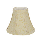 # 30053-X Small Bell Shape Mini Chandelier Clip-On Shade, Transitional Design in Beige with Floral Accenting, 6" bottom width (3" x 6" x 5") Sold in 2, 5, 6 & 9 Packs