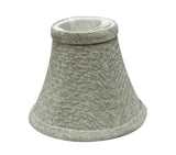 # 30054-X Small Bell Shape Mini Chandelier Clip-On Lamp Shade, Transitional Design in Light Grey Fabric, 6" bottom width (3" x 6" x 5") - Sold in 2, 5, 6 & 9 Packs