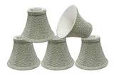 # 30054-X Small Bell Shape Mini Chandelier Clip-On Lamp Shade, Transitional Design in Light Grey Fabric, 6" bottom width (3" x 6" x 5") - Sold in 2, 5, 6 & 9 Packs