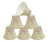 # 30055-X Small Bell Shape Mini Chandelier Clip-On Lamp Shade, Transitional Design in Apricot Fabric, 6" bottom width (3" x 6" x 5") - Sold in 2, 5, 6 & 9 Packs
