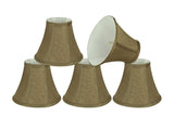 # 30056-X Small Bell Shape Mini Chandelier Clip-On Lamp Shade, Transitional Design in Khaki Fabric, 6" bottom width (3" x 6" x 5")- Sold in 2, 5, 6 & 9 Packs