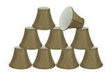 # 30056-X Small Bell Shape Mini Chandelier Clip-On Lamp Shade, Transitional Design in Khaki Fabric, 6" bottom width (3" x 6" x 5")- Sold in 2, 5, 6 & 9 Packs