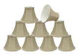 # 30060-X Small Bell Shape Mini Chandelier Clip-On Lamp Shade, Transitional Design in Dark Beige, 6" bottom width (3" x 6" x 5") - Sold in 2, 5, 6 & 9 Packs