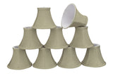 # 30061-X Small Bell Shape Mini Chandelier Clip-On Lamp Shade, Transitional Design in Light Beige, 6" bottom width (3" x 6" x 5") - Sold in 2, 5, 6 & 9 Packs
