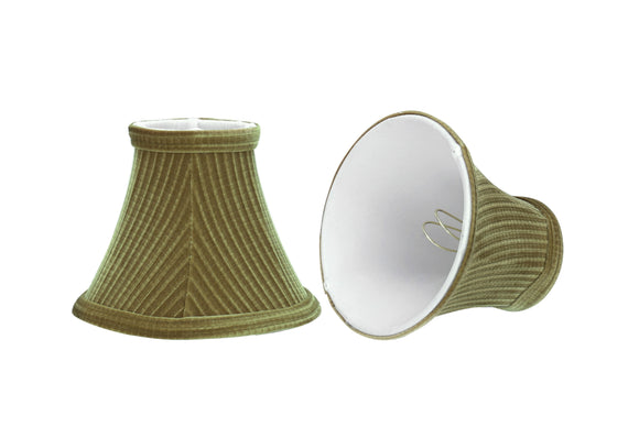 # 30062-X Small Bell Shape Mini Chandelier Clip-On Lamp Shade, Transitional Design in Brown Green, 6