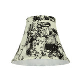 # 30067-X Small Bell Shape Chandelier Clip-On Lamp Shade Set of 2, 5, 6,and 9, Transitional Design in White with Printed Pattern, 6" bottom width (3" x 6" x 5")