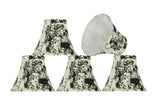# 30067-X Small Bell Shape Chandelier Clip-On Lamp Shade Set of 2, 5, 6,and 9, Transitional Design in White with Printed Pattern, 6" bottom width (3" x 6" x 5")