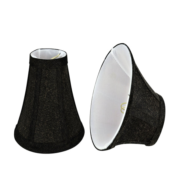 # 30070-X Small Bell Shape Chandelier Clip-On Lamp Shade Set of 2, 5, 6,and 9, Transitional Design in Two-Tone Black, 6