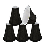 # 30070-X Small Bell Shape Chandelier Clip-On Lamp Shade Set of 2, 5, 6,and 9, Transitional Design in Two-Tone Black, 6" bottom width (3" x 6" x 5" )