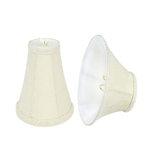 # 30076-X Small Bell Shape Chandelier Clip-On Lamp Shade Set of 2, 5, 6, and 9, Transitional Design in Beige, 6" bottom width (3" x 6" x 5" )