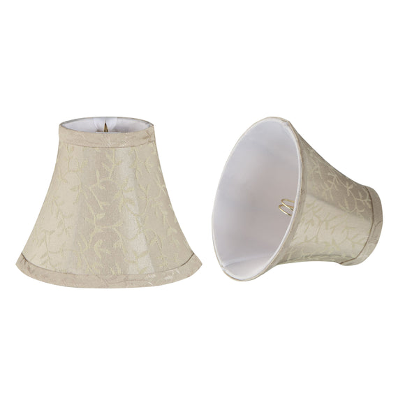 # 30077-X Small Bell Shape Chandelier Clip-On Lamp Shade Set of 2, 5, 6, and 9, Transitional Design in Beige, 6