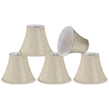 # 30077-X Small Bell Shape Chandelier Clip-On Lamp Shade Set of 2, 5, 6, and 9, Transitional Design in Beige, 6" bottom width (3" x 6" x 5" )