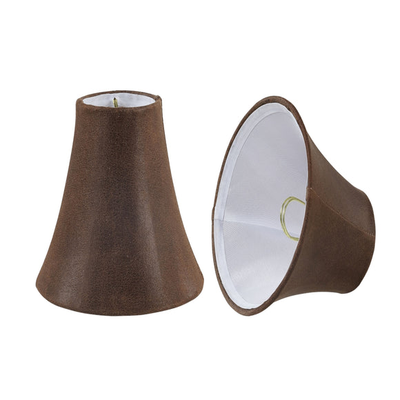 # 30078-X Small Bell Shape Chandelier Clip-On Lamp Shade Set of 2, 5, 6, and 9, Transitional Design in Brown, 6
