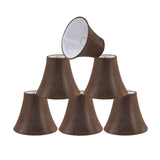 # 30078-X Small Bell Shape Chandelier Clip-On Lamp Shade Set of 2, 5, 6, and 9, Transitional Design in Brown, 6" bottom width (3" x 6" x 5")