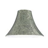 # 30081 Transitional Bell Shape Spider Construction Lamp Shade in Green Fabric with Leaf Design, 16" wide (6" x 16" x 12")