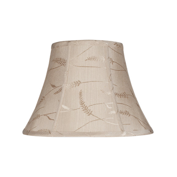 # 30092 Transitional Bell Shape Spider Construction Lamp Shade in Oatmeal Fabric with Design, 13