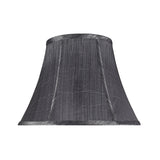 # 30096 Transitional Bell Shape Spider Construction Lamp Shade in Grey Black Synthetic Fabric, 13" wide (7" x 13" x 9 1/2")