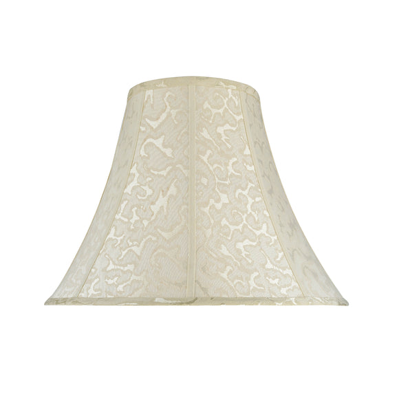 # 30111 Transitional Bell Shape Spider Construction Lamp Shade in Off White Textured Fabric, 18