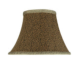 # 70212-21 One-Light Plug-In Swag Pendant Light Conversion Kit with Transitional Bell Fabric Lamp Shade, Leopard, 13" width