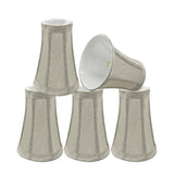 # 30245-X Small Bell Shape Chandelier Clip-On Lamp Shade Set of 2, 5, 6,and 9, Transitional Design in Silver-Grey, 4" bottom width (2 1/2" x 4" x 5" )