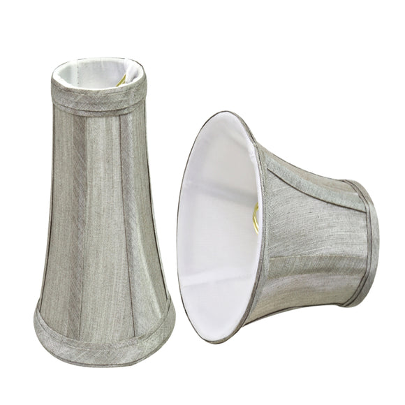 # 30246-X Small Bell Shape Chandelier Clip-On Lamp Shade Set of 2, 5, 6,and 9, Transitional Design in Silver Grey, 4