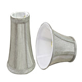 # 30246-X Small Bell Shape Chandelier Clip-On Lamp Shade Set of 2, 5, 6,and 9, Transitional Design in Silver Grey, 4" bottom width (2 1/2" x 4" x 5" )