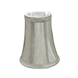 # 30246-X Small Bell Shape Chandelier Clip-On Lamp Shade Set of 2, 5, 6,and 9, Transitional Design in Silver Grey, 4" bottom width (2 1/2" x 4" x 5" )