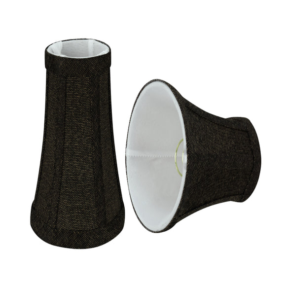 # 30248-X Small Bell Shape Chandelier Clip-On Lamp Shade Set of 2, 5, 6,and 9, Transitional Design in Two-Tone Black, 4