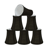 # 30248-X Small Bell Shape Chandelier Clip-On Lamp Shade Set of 2, 5, 6,and 9, Transitional Design in Two-Tone Black, 4" bottom width (2-1/2"x 4" x 5" )