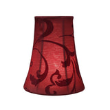 # 30249-X Small Bell Shape Chandelier Clip-On Lamp Shade Set of 2, 5, 6, and 9, Transitional Design in Red, 4" bottom width (2 1/2" x 4" x 5" )