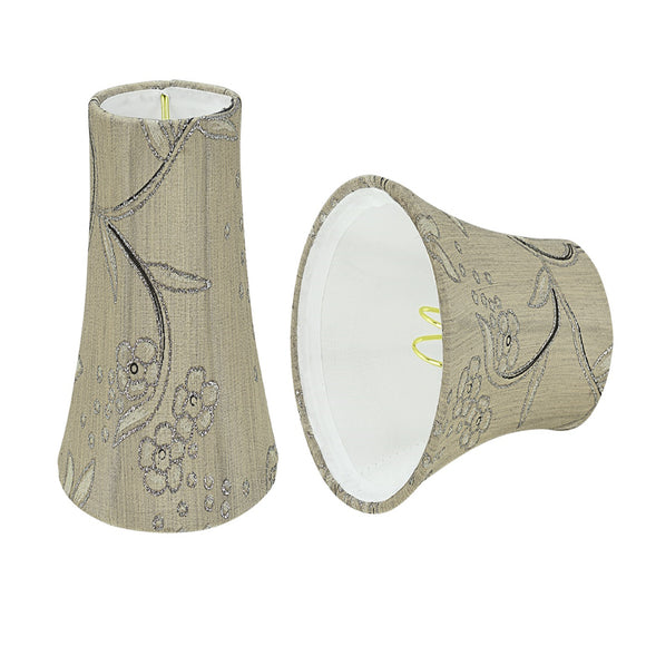 # 30250-X Small Bell Shape Chandelier Clip-On Lamp Shade Set of 2, 5, 6, and 9, Transitional Design in Antique Ivory, 4