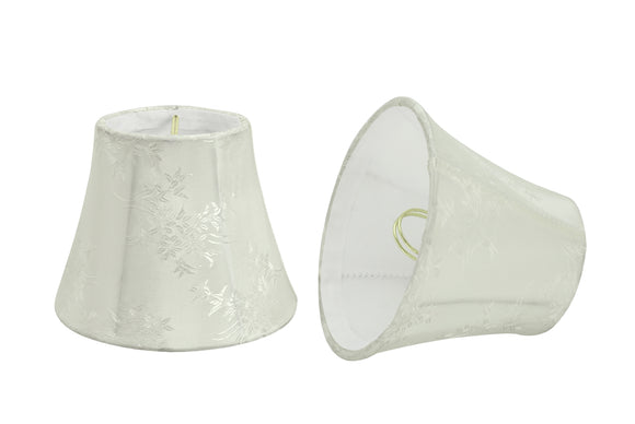 # 30272-X Small Bell Shape Chandelier Clip-On Lamp Shade Set of 2, 5, 6,and 9, Transitional Design in Ivory, 5