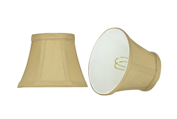 # 30274-X Small Bell Shape Chandelier Clip-On Lamp Shade Set of 2, 5, 6,and 9, Transitional Design in Beige, 5