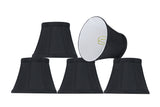 # 30275-X Small Bell Shape Chandelier Clip-On Lamp Shade Set of 2, 5, 6,and 9, Transitional Design in Black, 5" bottom width (3" x 5" x 4" )