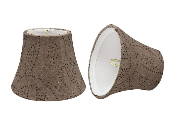 # 30276-X Small Bell Shape Chandelier Clip-On Lamp Shade Set, Transitional Design in Brown, 5
