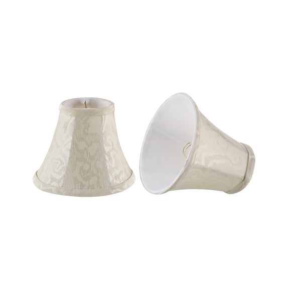 # 30286-X Small Bell Shape Mini Chandelier Clip-On Lamp Shade, Transitional Design in Off White, 6