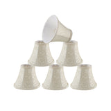 # 30286-X Small Bell Shape Mini Chandelier Clip-On Lamp Shade, Transitional Design in Off White, 6" bottom width (3" x 6" x 5") - Sold in 2, 5, 6 & 9 Packs