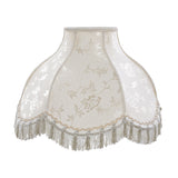 # 30306 Transitional Scallop Bell Shape Spider Construction Lamp Shade in Off White, 17" wide (6" x 17" x 12")