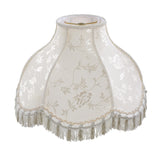 # 30306 Transitional Scallop Bell Shape Spider Construction Lamp Shade in Off White, 17" wide (6" x 17" x 12")