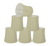 # 30362-X Small Bell Shape Chandelier Clip-On Lamp Shade Set of 2, 5, 6,and 9, Transitional Design in Beige, 5" bottom width (4" x 5" x 5")