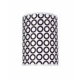 # 31006 Transitional Hardback Drum (Cylinder) Shape Spider Construction Lamp Shade in a Black & White Geometric Print, 8" wide (8" x 8" x 11")