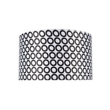 # 31008 Transitional Hardback Drum (Cylinder) Shape Spider Construction Lamp Shade in a Black & White Geometric Print, 17" wide (17" x 17" x 10")
