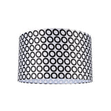 # 31008 Transitional Hardback Drum (Cylinder) Shape Spider Construction Lamp Shade in a Black & White Geometric Print, 17" wide (17" x 17" x 10")