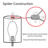 # 31013  Transitional Hardback Drum (Cylinder) Shape Spider Construction Shade, Grey & Black, 16" wide (16" x 16" x 11")