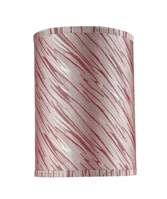 # 31035 Transitional Hardback Drum (Cylinder) Shape Spider Construction Shade, Off-White/Red Striping, 8